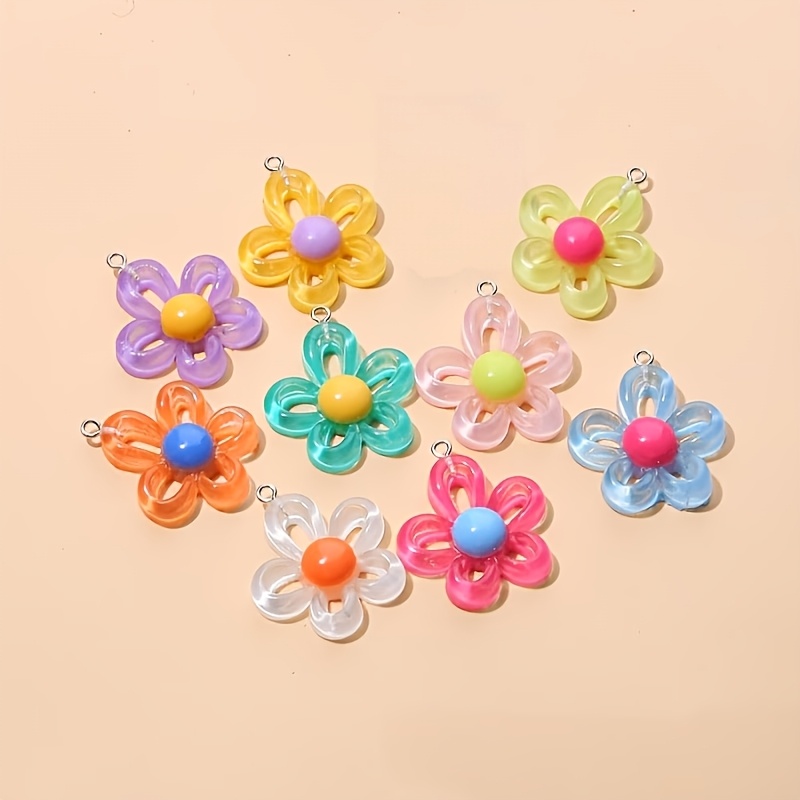 28pcs Hollow-Out Flower Pendants for DIY Jewellery Making